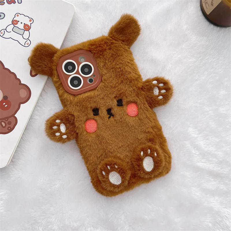 Korean 3D Cartoon Bear Fluffy  - огляд і ціна Apple Iphone 16